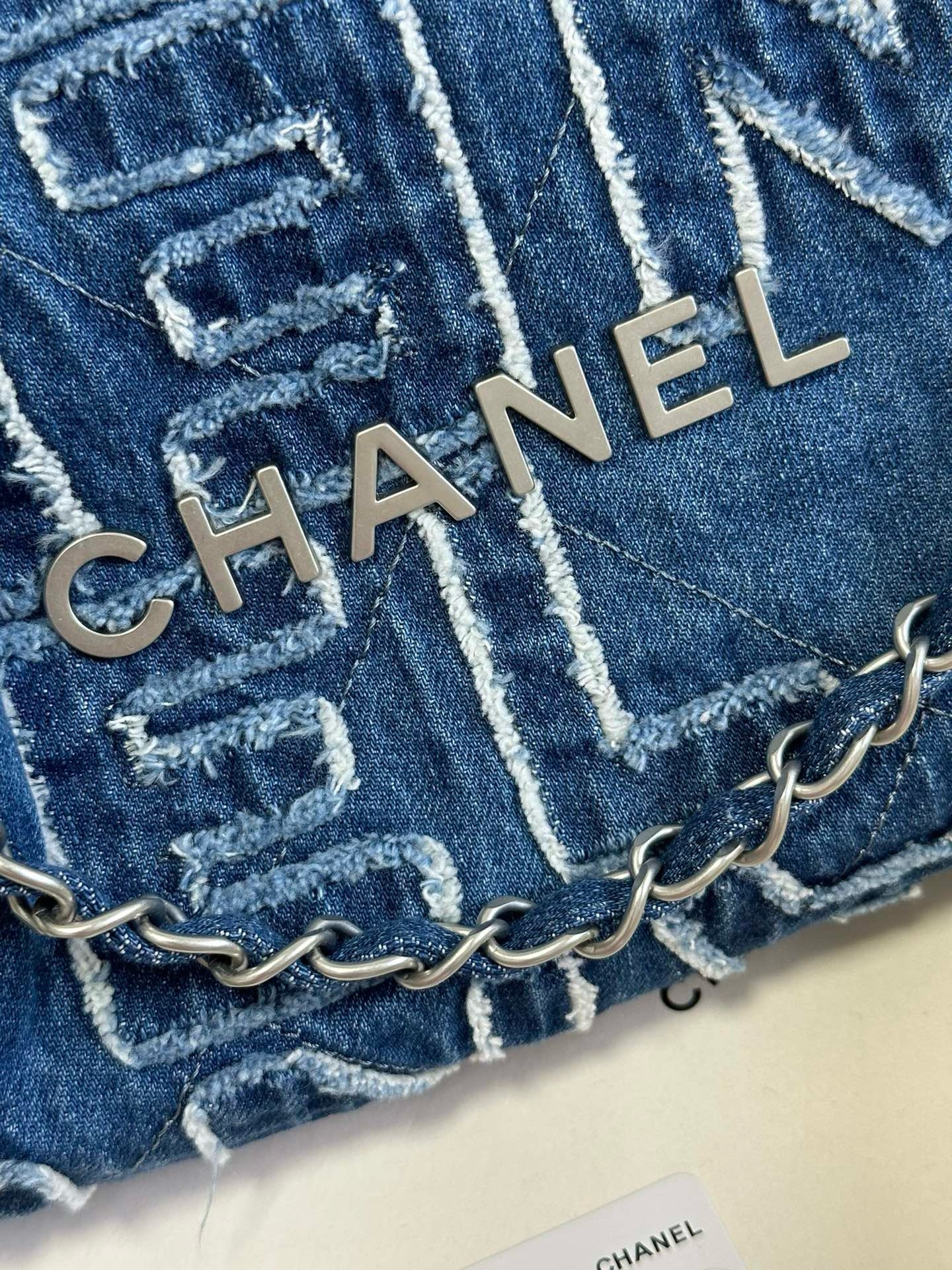 Chanel 24A 22Bag medium denim garbage bag AS3261W1080