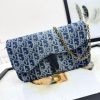 𝐃𝐢𝐨𝐫 Saddle chain handbag denim D fabric D6302