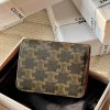 Triomphe compact wallet in shiny calfskin brown monogram