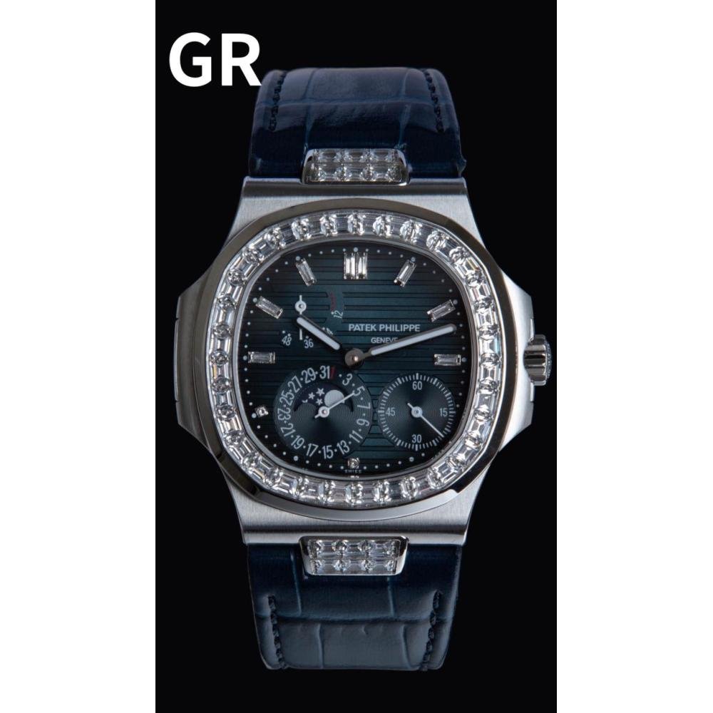 PATEK PHILIPPE Nautilus 5724G-001 SS GRF 1:1 Best Edition Blue Dial on Blue Leather Strap A240