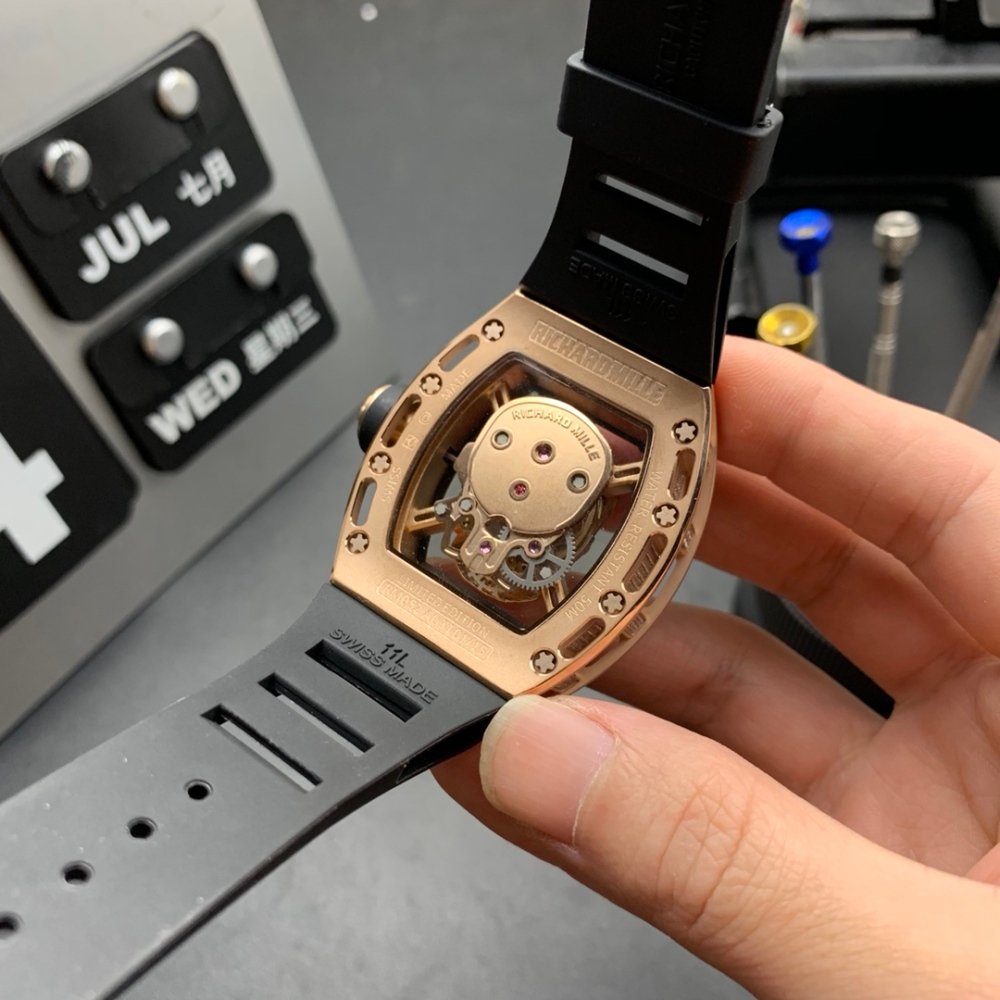 Richard Mille RM 052 Men Automatic Diamonds Skull Dial Watch Stainless Steel
