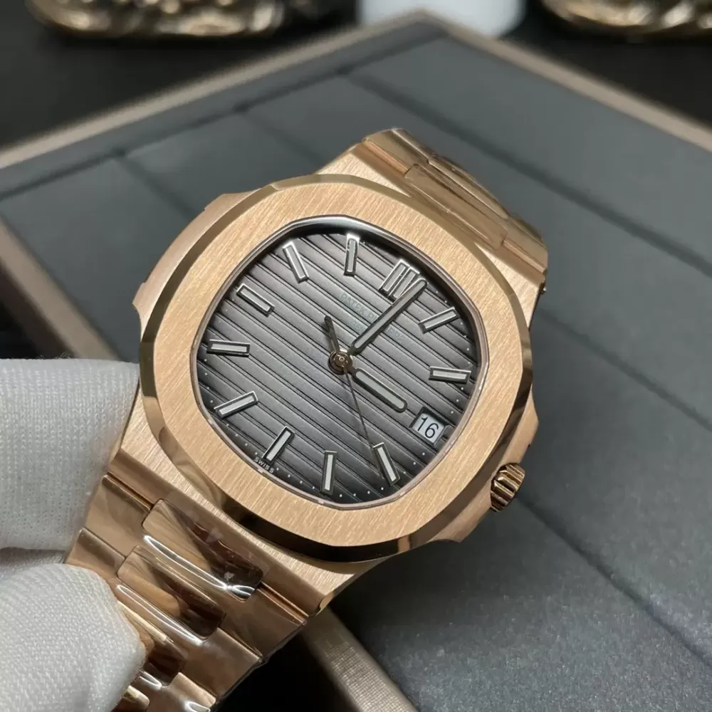 Patek Philippe Nautilus 5711/1R RG 3KF 1:1 Best Edition Brown Textured Dial on RG Bracelet A324 Super Clone V2