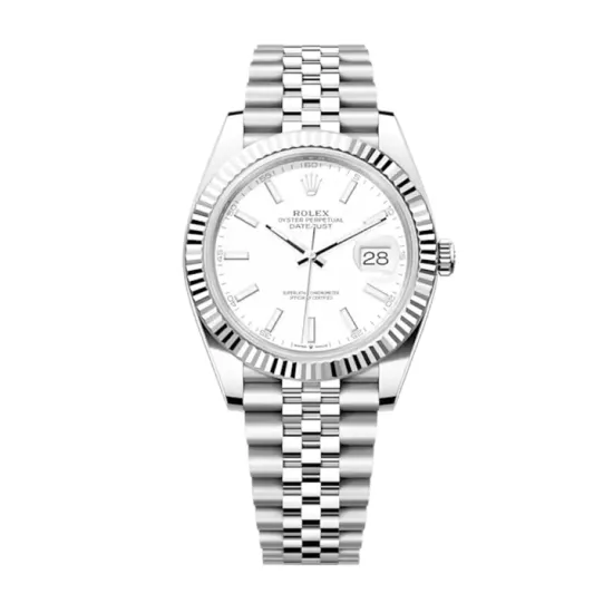 Rolex Datejust 41 Oystersteel and 18K White Gold 41 mm White Dial 126334-0010