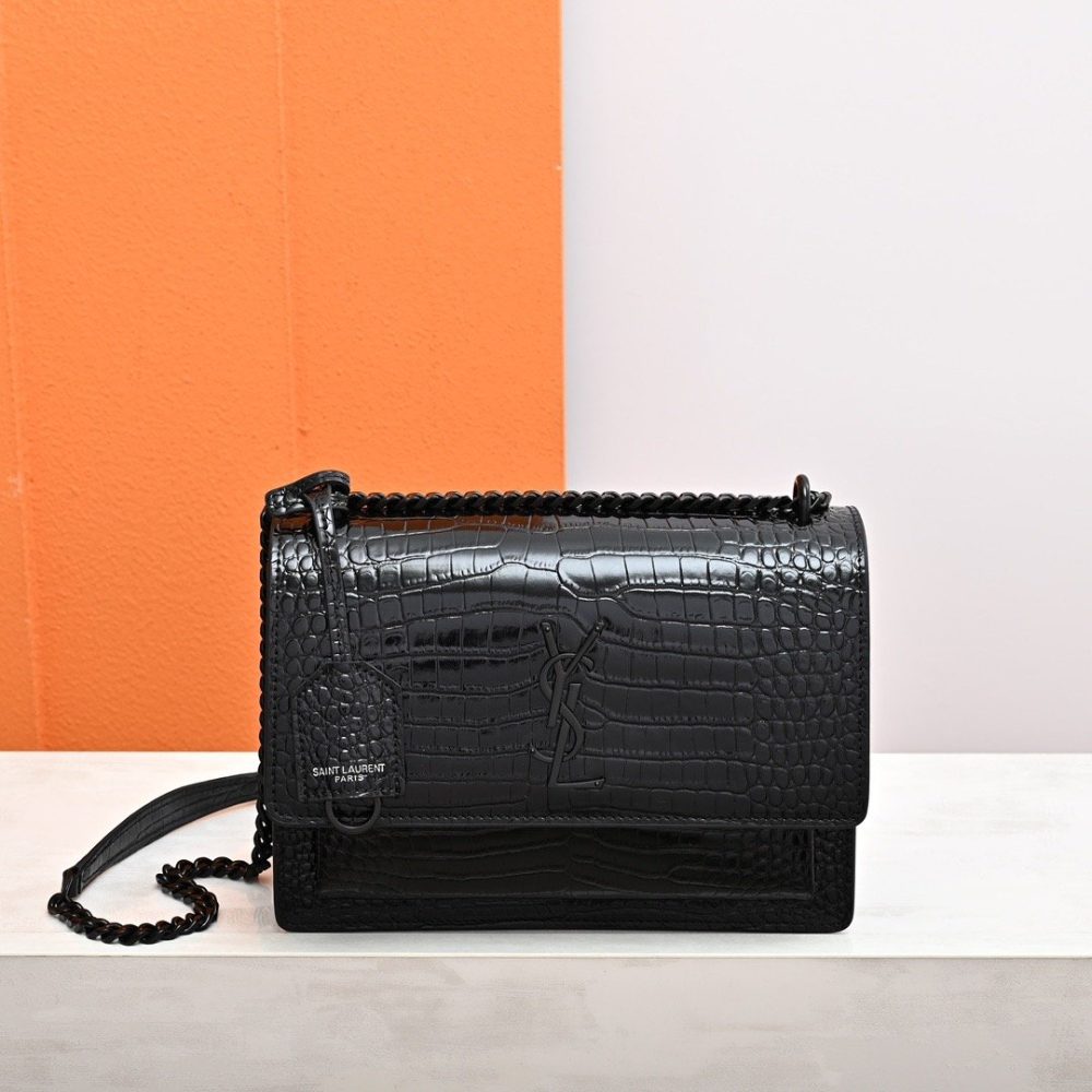 YSL Crocodile-Pattern Sunset bag