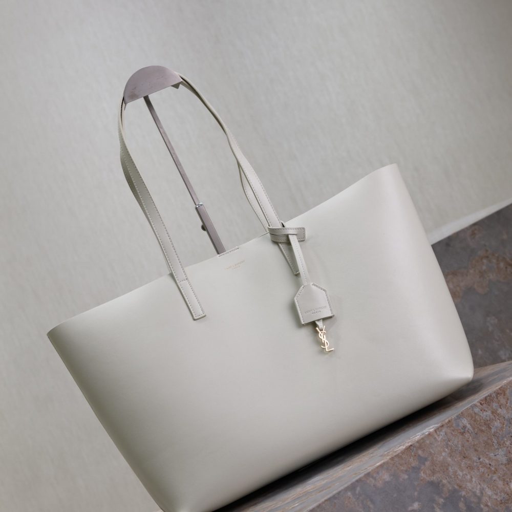 SAINT LAURENT Genuine Leather Shopping Bag