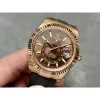 Rolex Sky-Dweller m336235-0002 rose gold and Chocolate color Dial Rubber Strap 2824 Movement