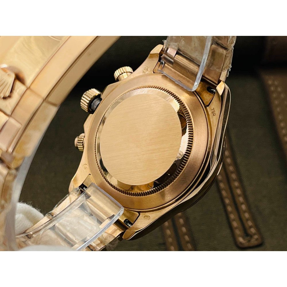 Rolex Daytona Gold Black Diamond 1:1 Super Clone 4130 Movement