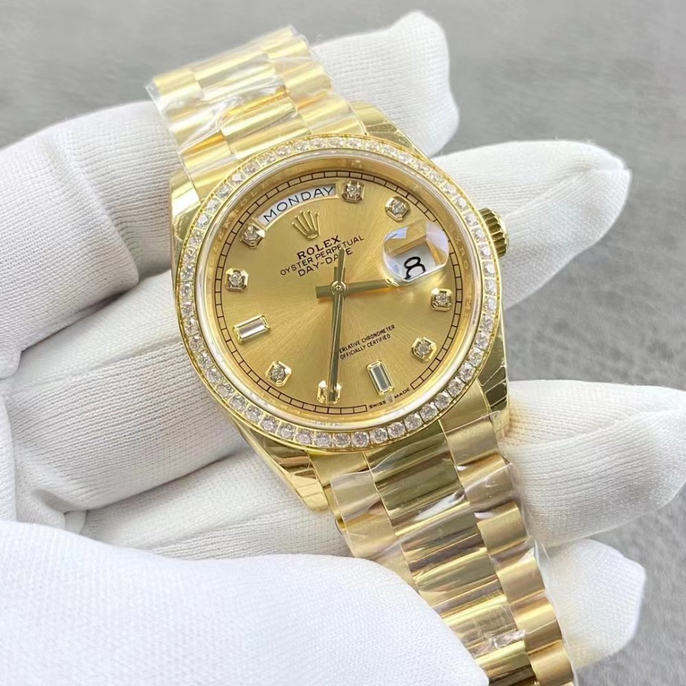 Rolex Day-Date 228348 All Gold Dial Dimond President Bracelet Superclone Swiss Movement