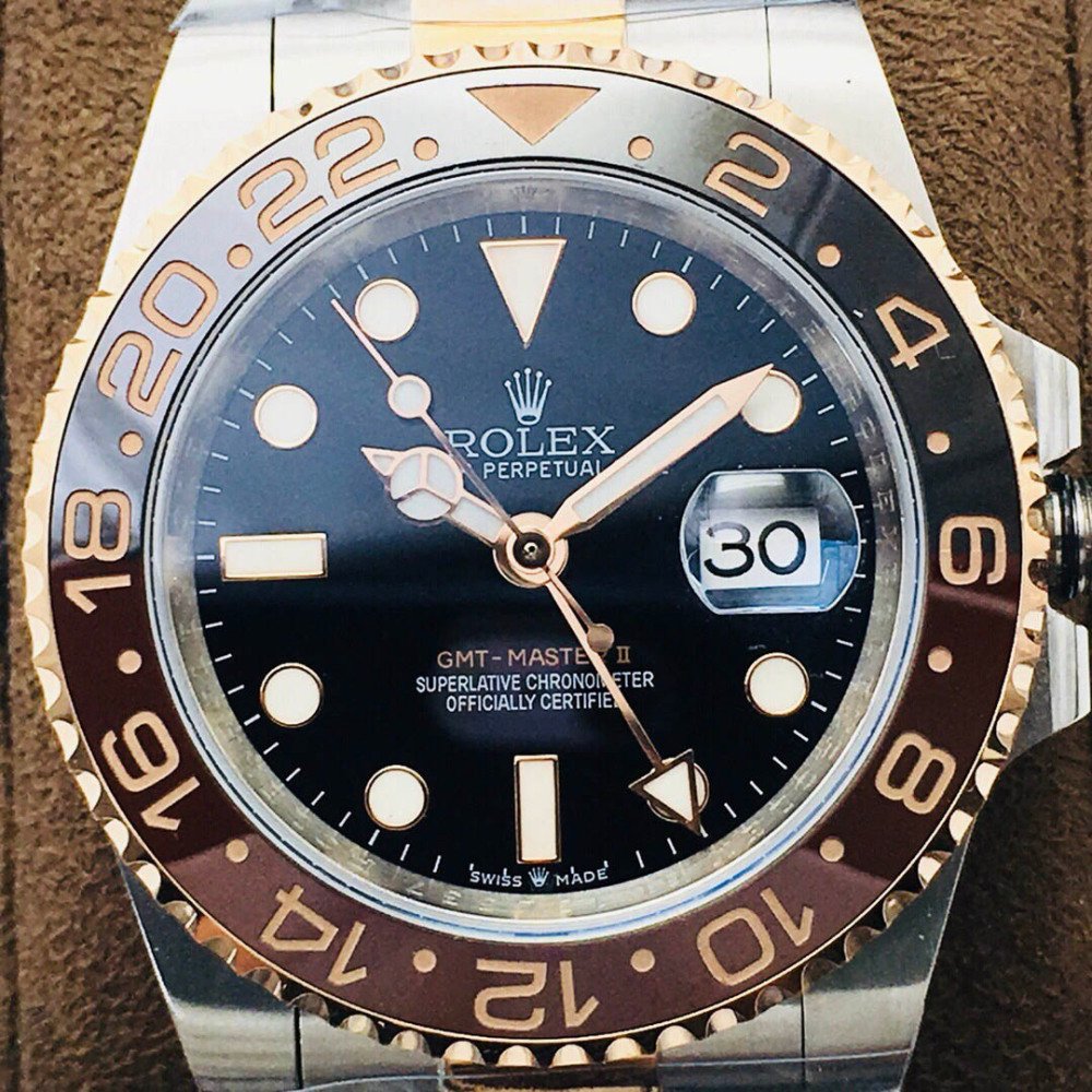 Rolex GMT Master II Rose Gold 126711CHNR Rootbeer Black Dial Swiss 3285 Movement