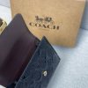 Coach September new signature logo patent leather premium leather wallet