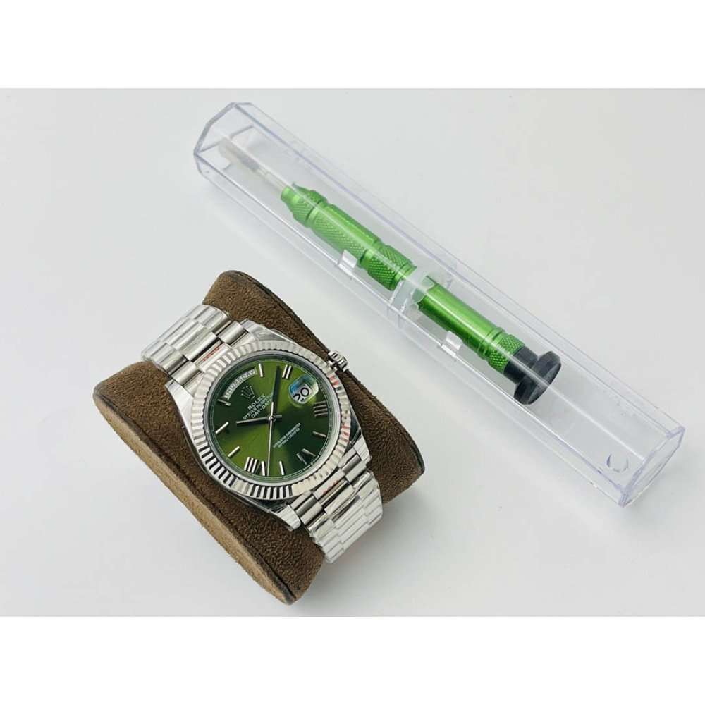 Rolex Day-Date White Gold Green Dial Swiss Clone 3255 Movement