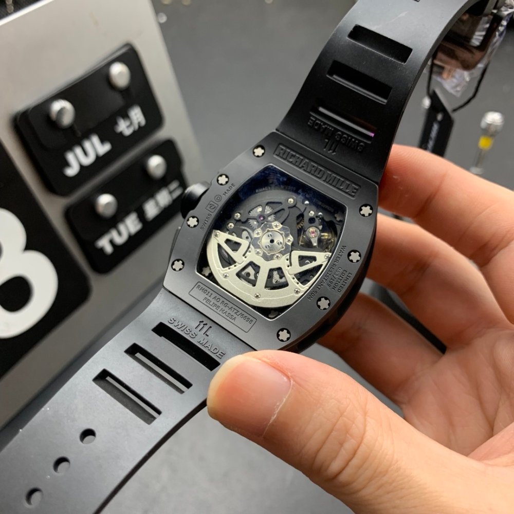 Richard-Mille-rm011-fm-real-ceramic-case-chronograph-rep-watch-crystal-skeleton-dial-black-on-black-rubber-strap-a7750-kvf-11-best-edition