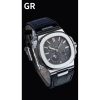 PATEK PHILIPPE Nautilus 5712G-001 SS GRF 1:1 Best Edition Black Dial on Black Leather Strap A240