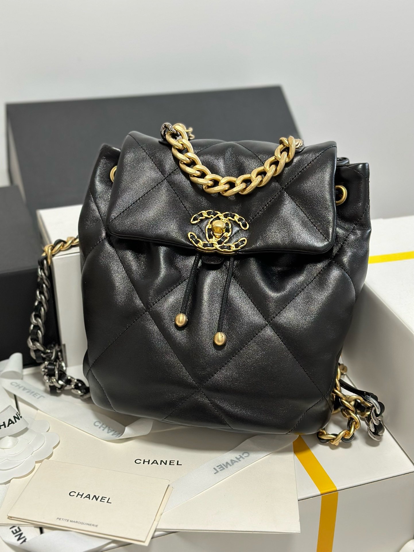 【 Original imported leather all steel 】 24C Early Spring Resort Series 19 Double backpacks come ZP AS4223w1380