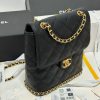 Chanel 23K litchi leather ball pattern chain backpack AS4490W1080