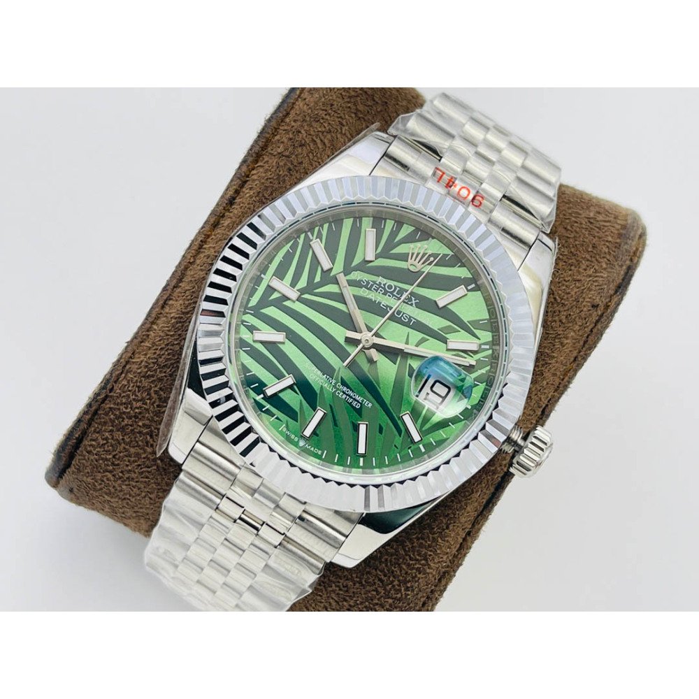 Rolex Datejust 126231 Green Palm Dial White Gold Jubilee Bracelet Swiss Clone Movement