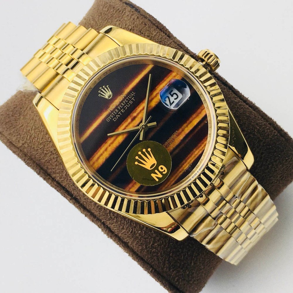 Rolex Datejust 1601 Gold Tiger Eye Dial Jubilee Bracelet Swiss Clone Movement
