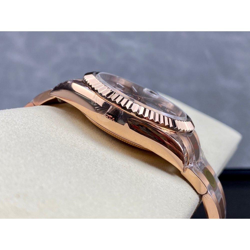 Rolex Sky-Dweller 336934 1:1 Best Edition Rose Gold Chocolate Dial Steel Swiss 2824 Movement