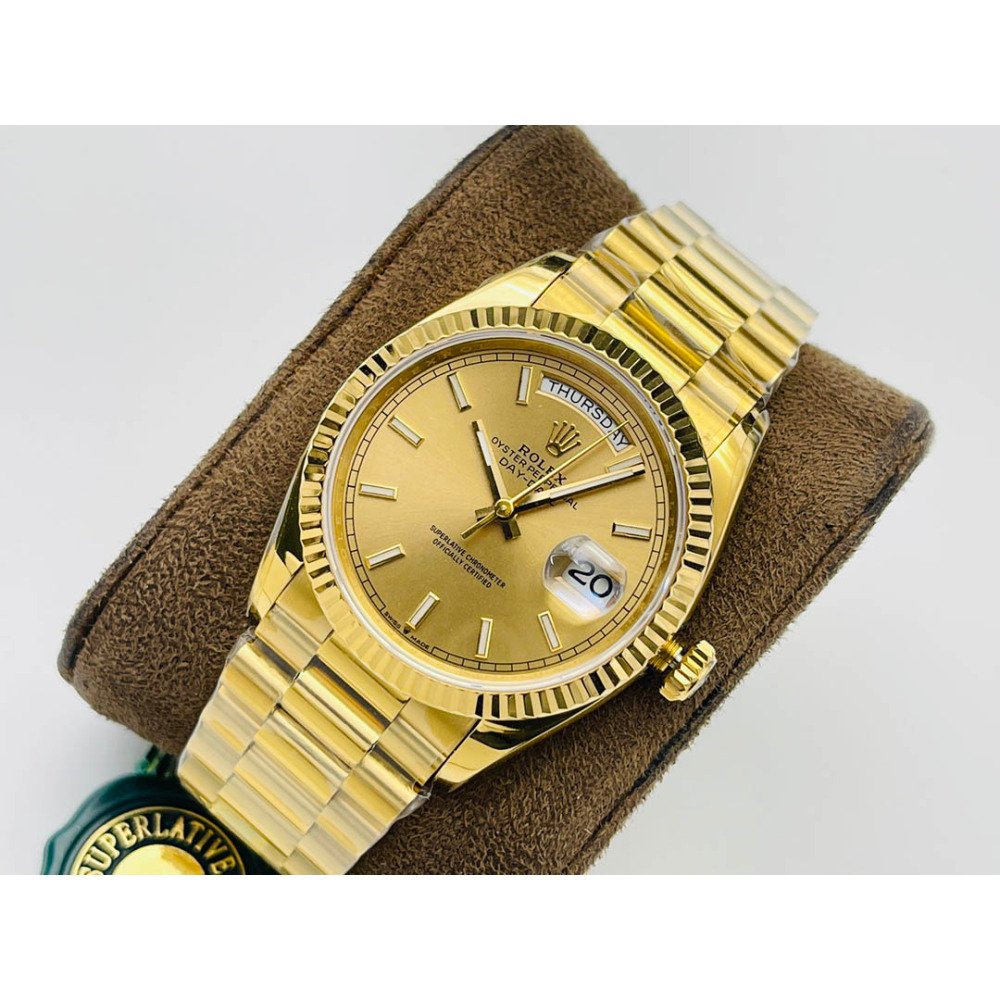 Rolex Day-Date All Gold Champagne Dial Super Clone Swiss 3255 Movement
