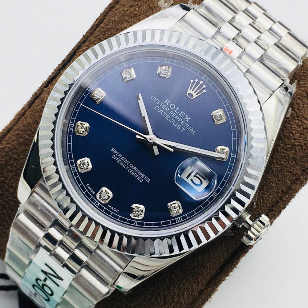 Rolex Datejust Blue Dial Diamond White Gold Swiss Clone Movement