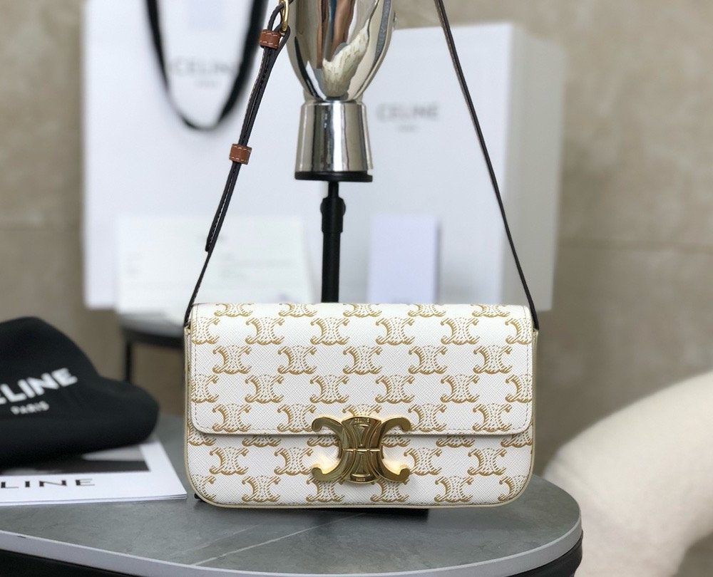 𝗖𝗘𝗟𝗜𝗡𝗘 | Arc de Triomphe underarm White 𝟮𝟬*𝟭𝟬*𝟰𝒄𝒎bag