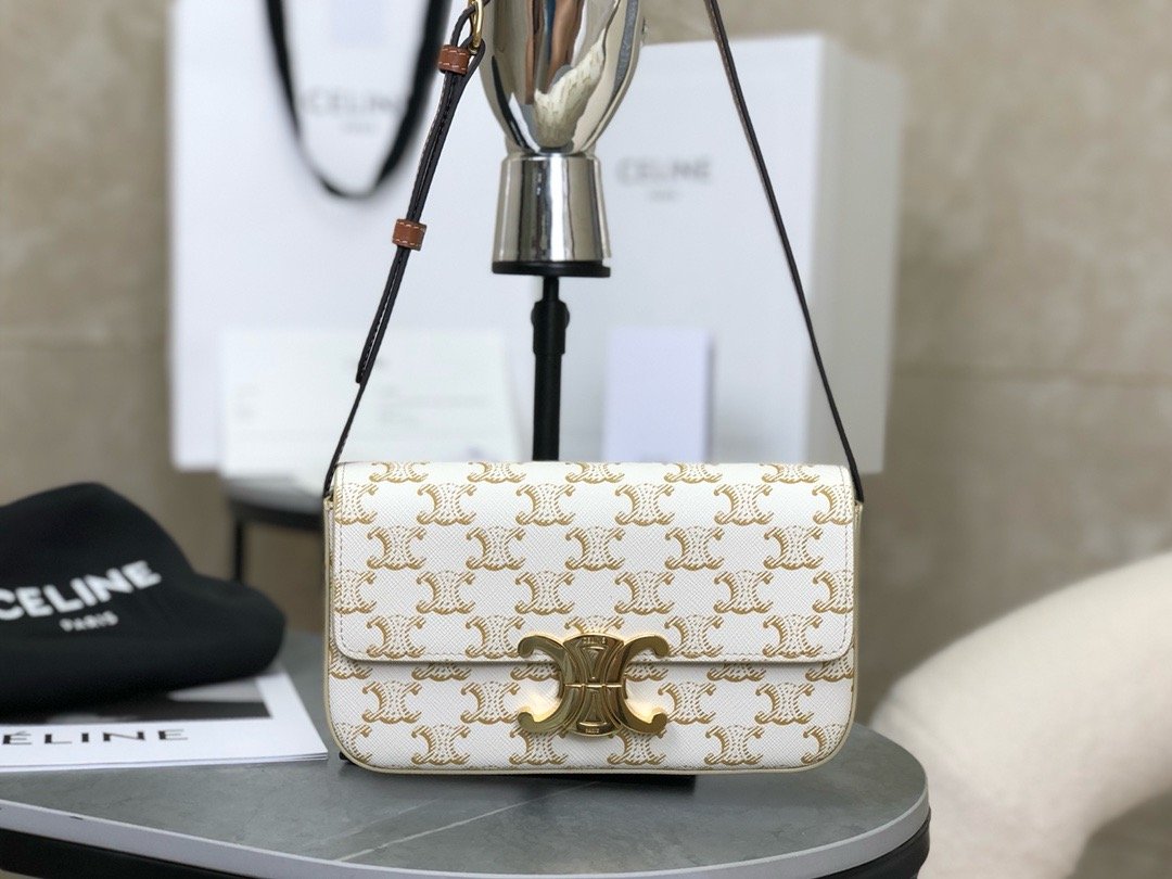 𝗖𝗘𝗟𝗜𝗡𝗘 | Arc de Triomphe underarm White 𝟮𝟬*𝟭𝟬*𝟰𝒄𝒎bag