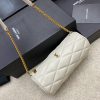YSL new sade small underarm cylinder bag sheepskin white/gold 699703
