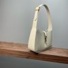 【𝑳𝑬 𝟓 𝑨 𝟕】𝙍𝙤𝙨𝙚 same style smooth plain leather 𝙃𝙊𝘽𝙊 handbag Plain leather Tabby Gold/Cream White 𝟔𝟓𝟕𝟐𝟐𝟖