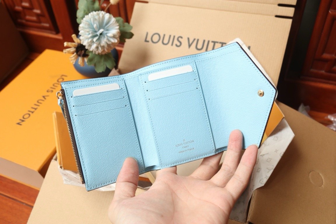 LV Monogram Blue Card Holder