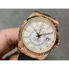 Rolex Sky-Dweller m336235-0003 rose gold and white Dial Rubber Strap 2824 Movement