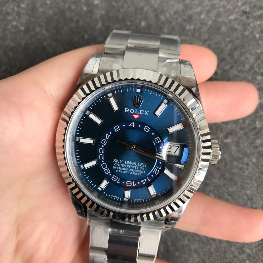 Rolex Sky-Dweller 326934 904L SS ZF 1:1 Best Edition Blue Dial SS Bracelet 2824 Movement