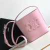 CEL1N_E CUIR TRIOMPHE MINI BUCKET BAG IN SMOOTH CALFSKIN PINK 19.5 X 16 X 7 cm