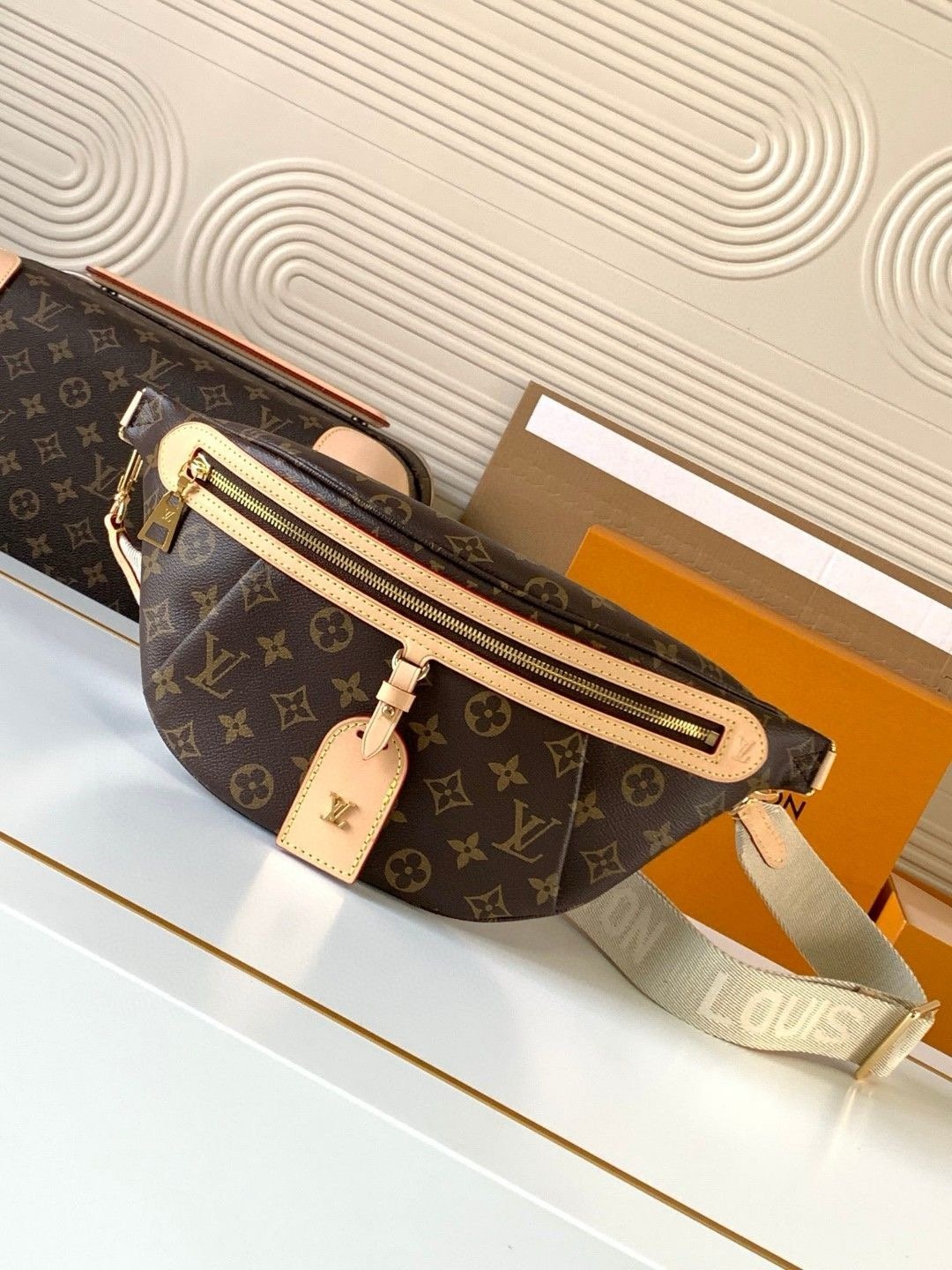 LV high rise waist bag monogram coated canvas