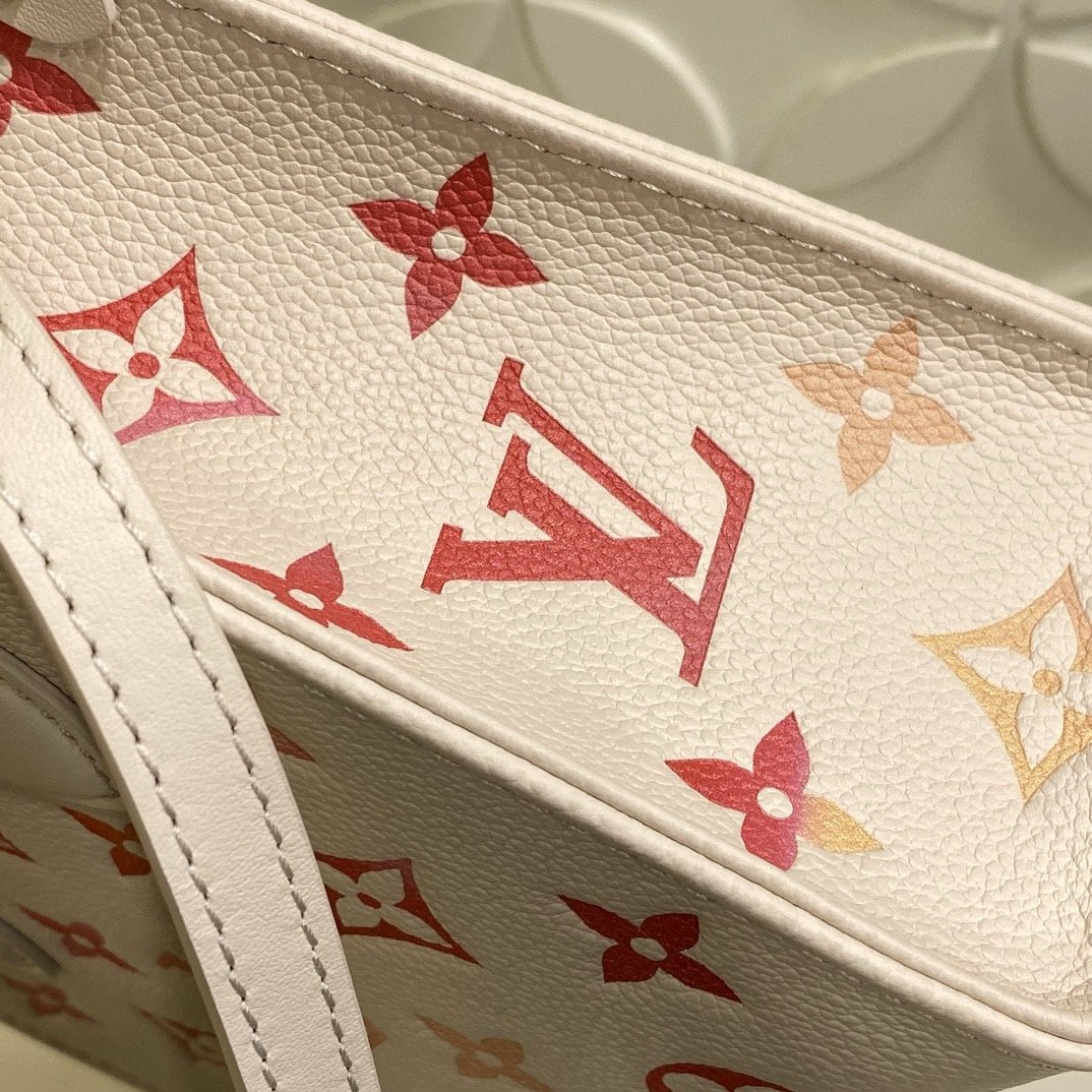 Louis Vuitton OnTheGo BB Handbag Sunrise Aquarelle Series Strawberry Red Silk Screen M47115