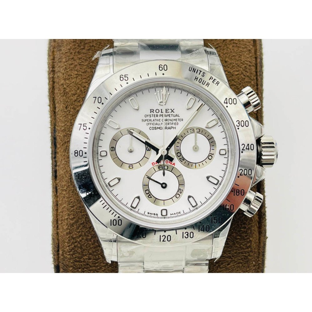 Rolex Daytona 116520 Steel Bezel White Dial Swiss Clone 4130 Movement