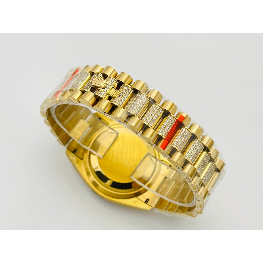 Rolex Day-Date Yellow Gold Dial All Diamond Swiss Clone 3255 Movement