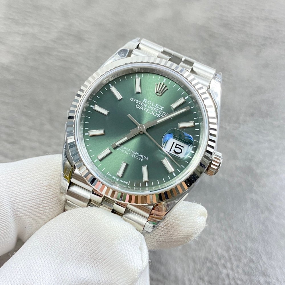 Rolex Datejust 126334 White Gold Green Dial Jubilee Bracelet Swiss 3235 Movement