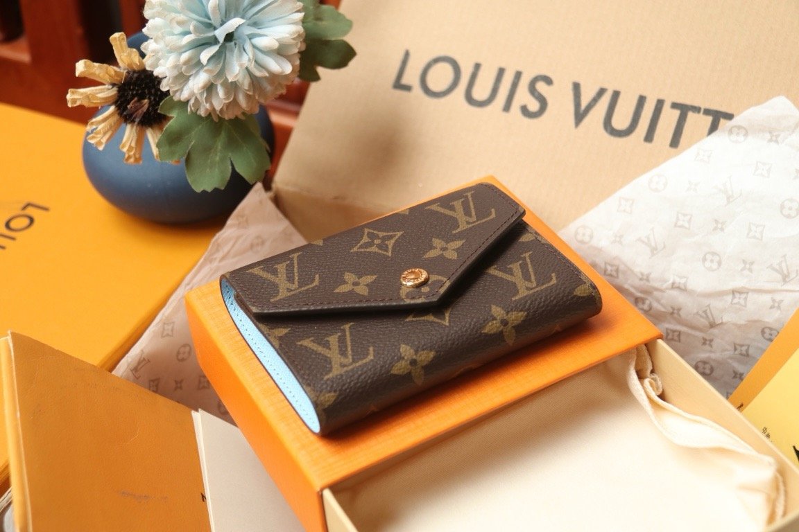 LV Monogram Blue Card Holder