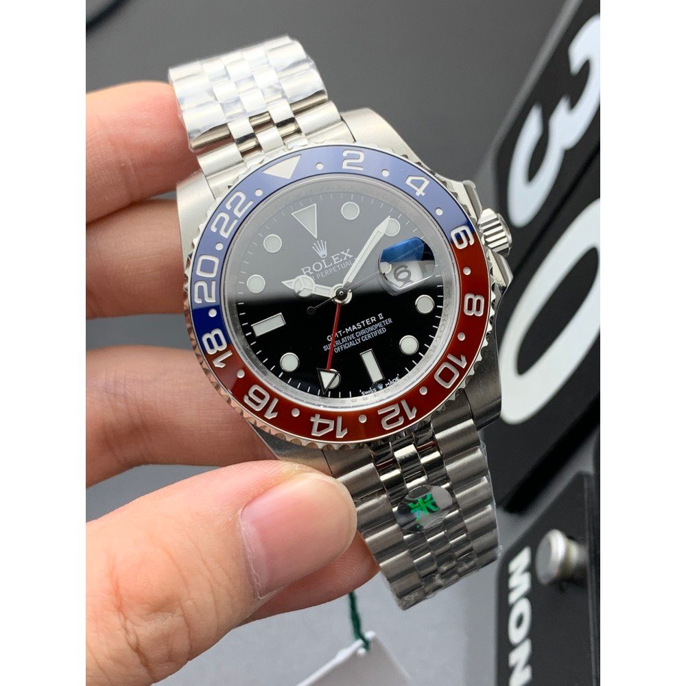 Rolex GMT Master II 126710BLRO Pepsi Black Dial Jubilee Stainless Steel 3285 Movement