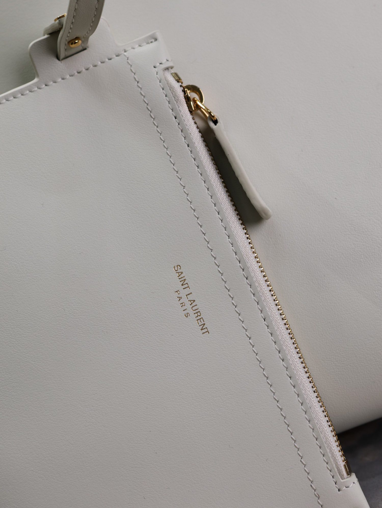 SAINT LAURENT Genuine Leather Shopping Bag