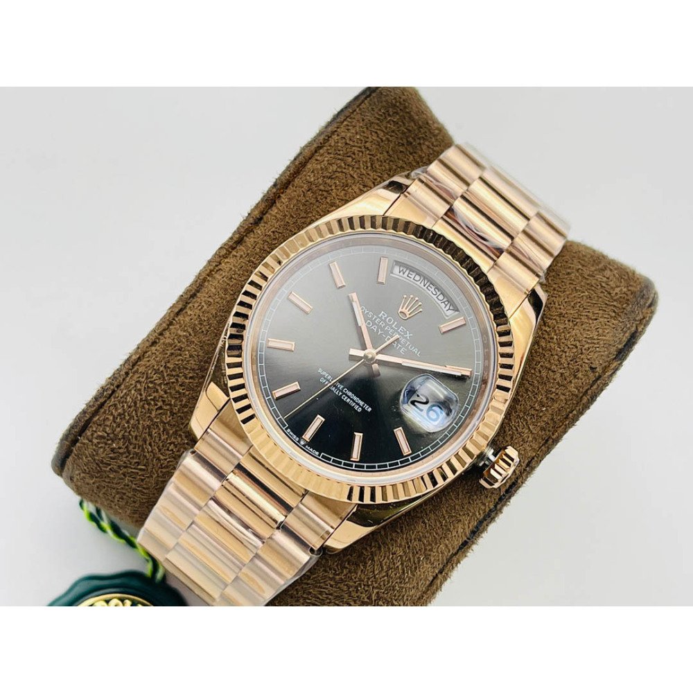 Rolex Day-Date Rose Gold Gray Dial Super Clone Swiss 3255 Movement