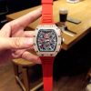 Richard Mille RM011 Men Mechanical Diamond Bezel Rubber Band Watch