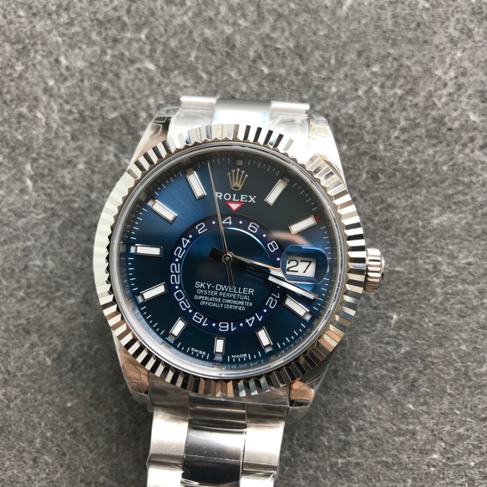 Rolex Sky-Dweller 326934 904L SS ZF 1:1 Best Edition Blue Dial SS Bracelet 2824 Movement