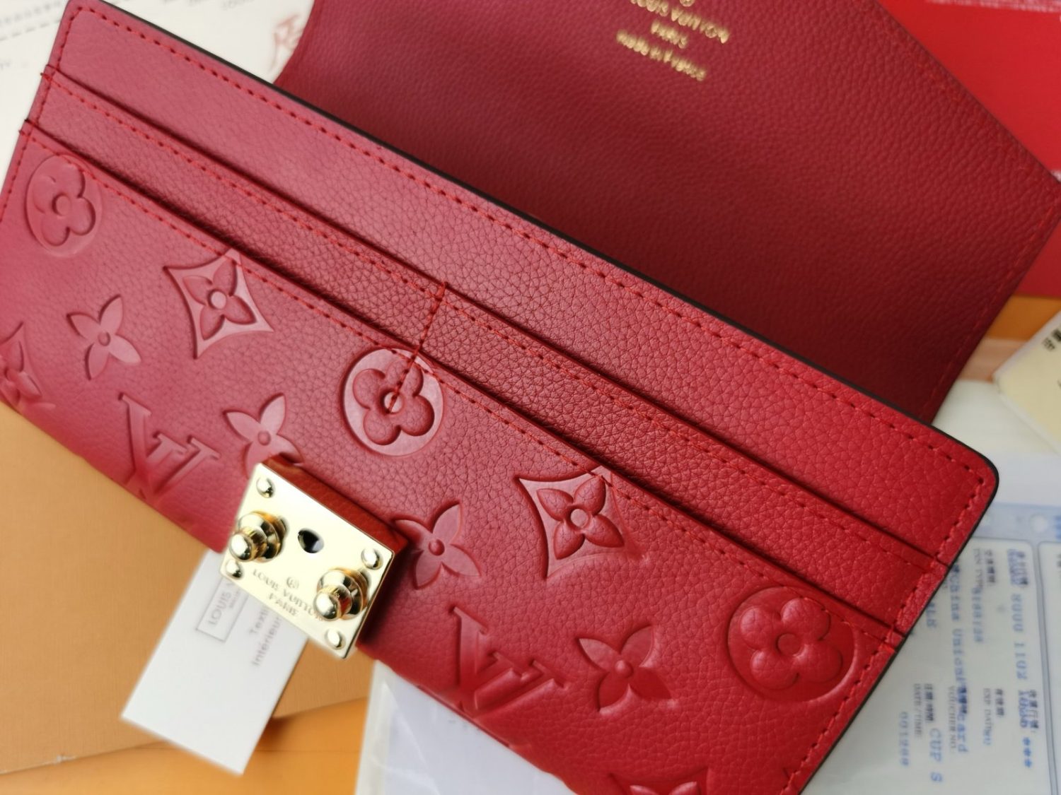 LV Diamond pattern leather embossed pochette metis handbag envelope wallet