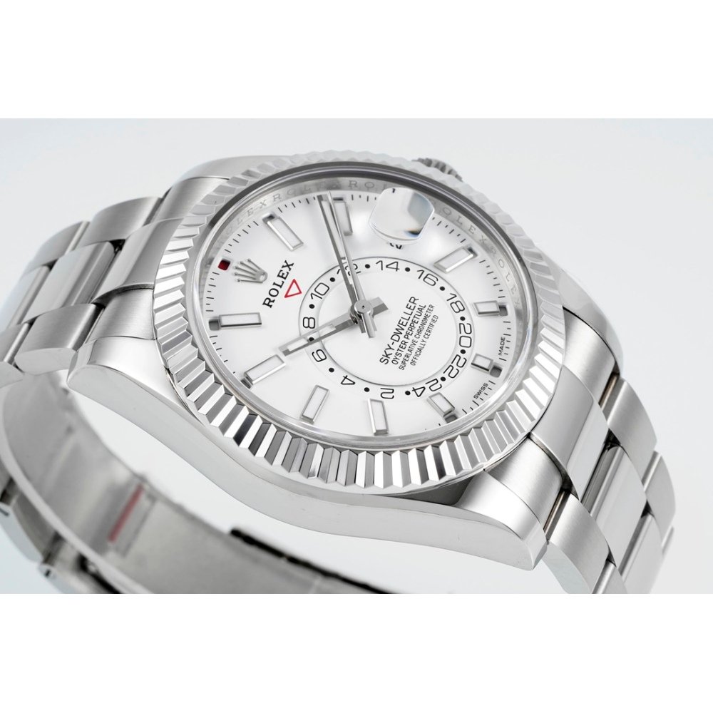 ROLEX Sky-Dweller 326934 904L SS ZF 1:1 Best Edition White Dial on SS Bracelet A2824