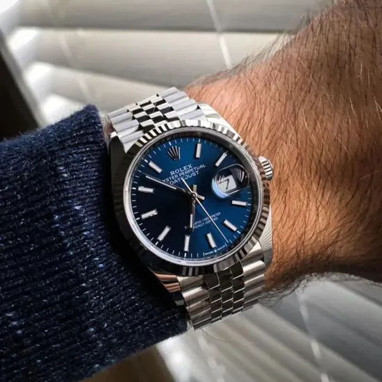 Rolex Datejust 41mm Oystersteel and white gold Bright Blue Dial 126334-0002