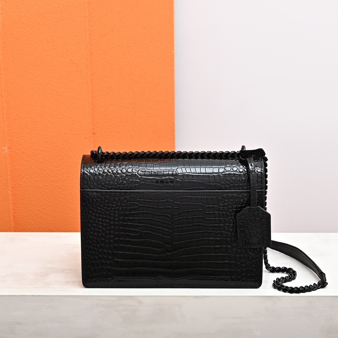 YSL Crocodile-Pattern Sunset bag