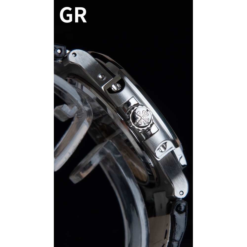 PATEK PHILIPPE Nautilus 5712G-001 SS GRF 1:1 Best Edition Black Dial on Black Leather Strap A240