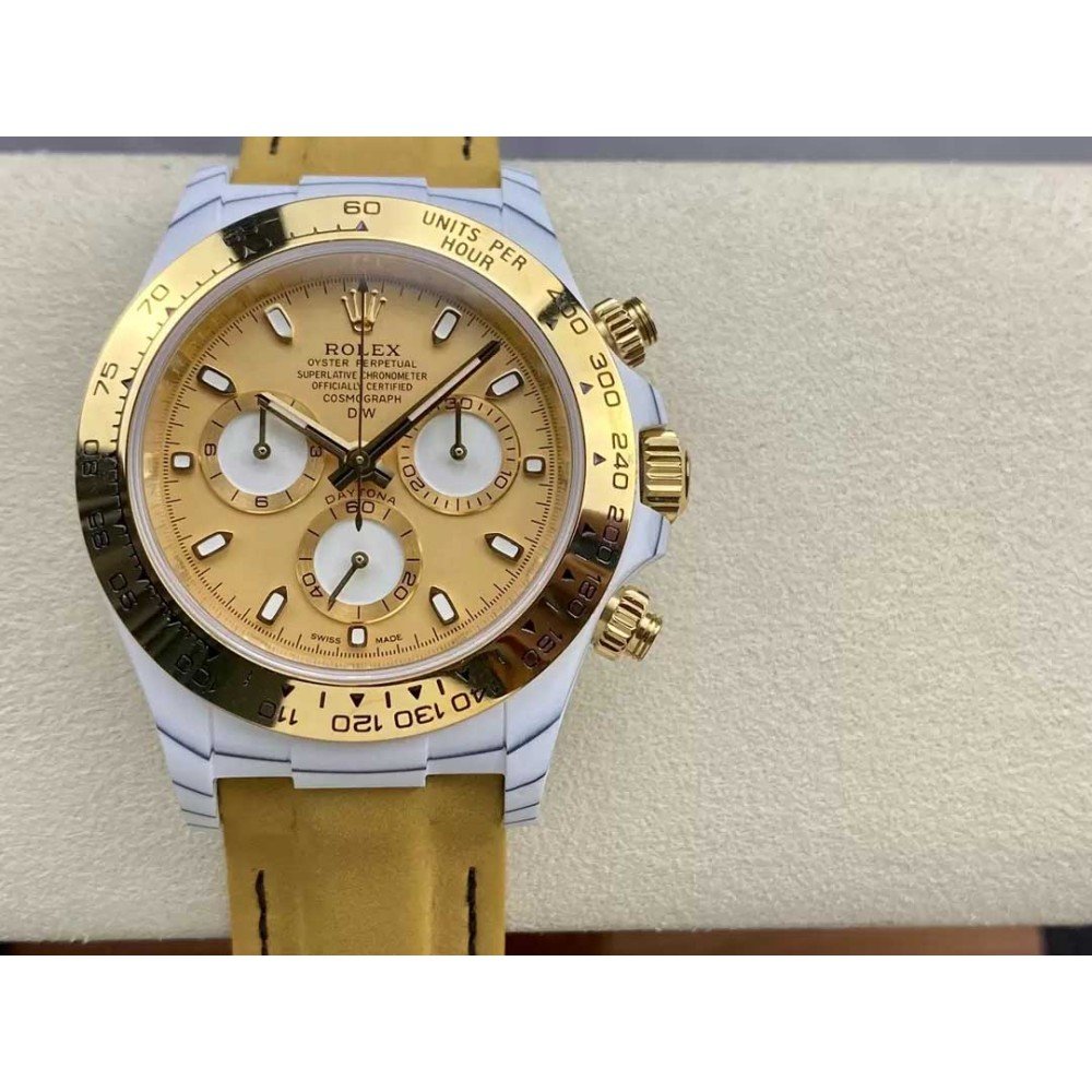 Rolex DIW Modified Datona Yellow Gold Dial Swiss 4130 Movement
