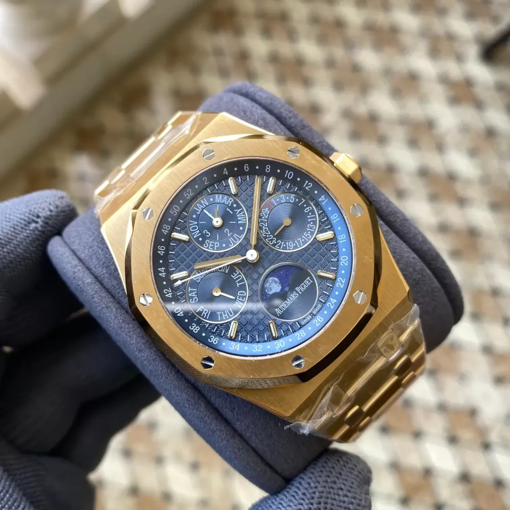 AP Royal Oak 41mm Complicated 26574 YG APS F1:1 Best Edition Blue Dial on YR Bracelet A5134 (CHS)